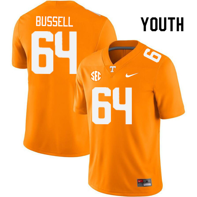 Youth #64 Ayden Bussell Tennessee Volunteers College Football Jerseys Stitched Sale-Orange - Click Image to Close